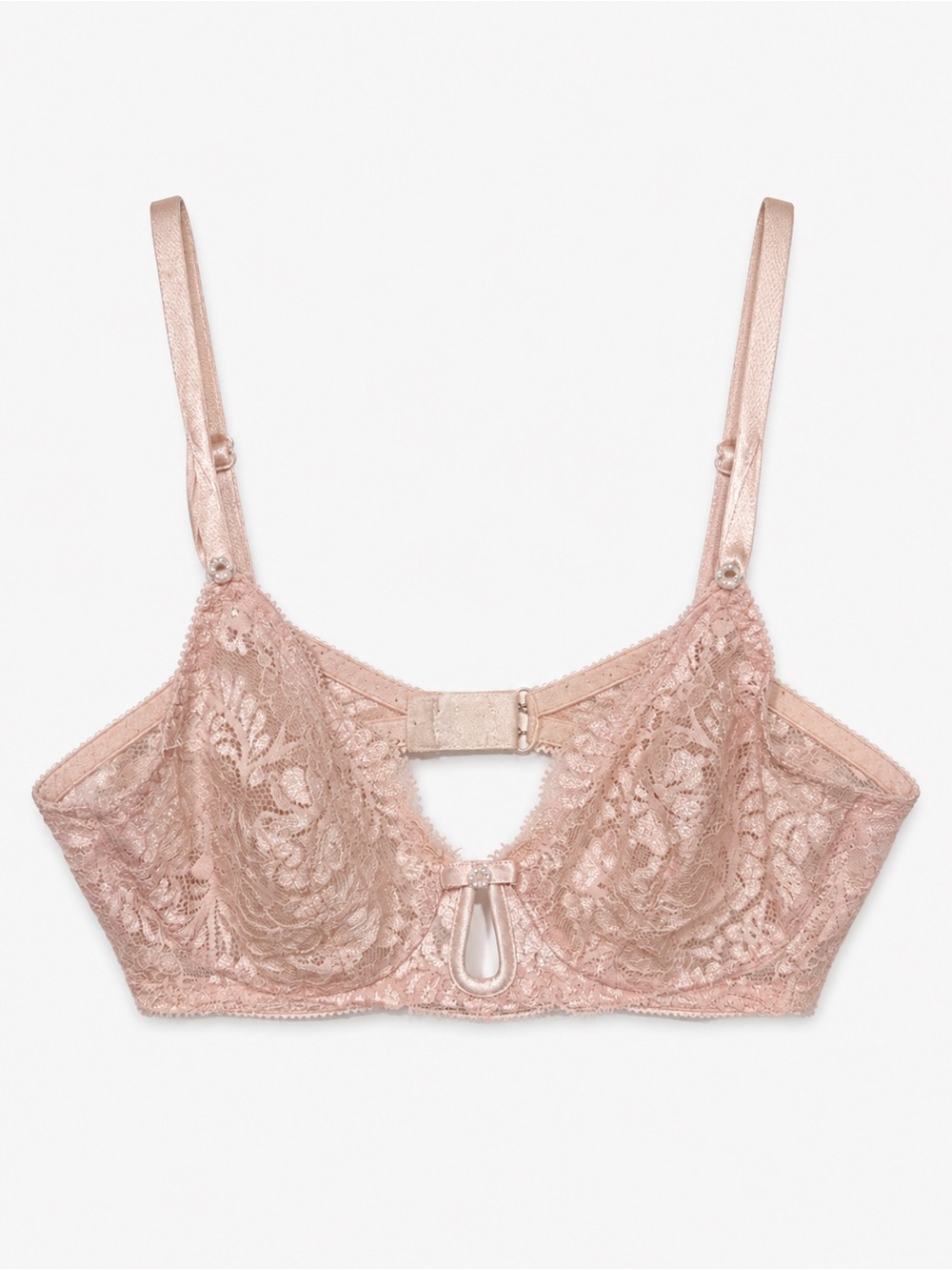 Dior Lace Underwire Bralette in Rose Blush
